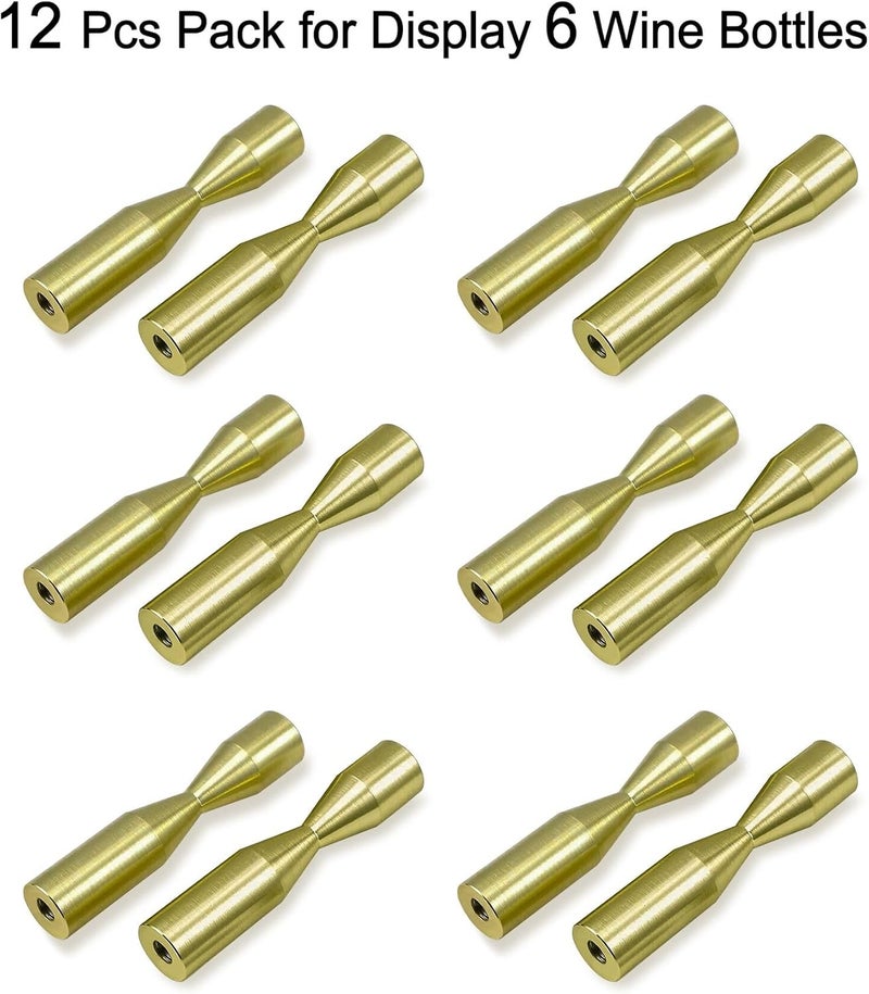 GeLive Gold Wine Pegs for Wall Mounted Wine Bottle Holder Vino Pins for 6 Bottles of Wine Display on Wood Surface Concrete Wall Stylish Wine Rack Modern Wall Wine Storage Aluminum Alloy - Image 4